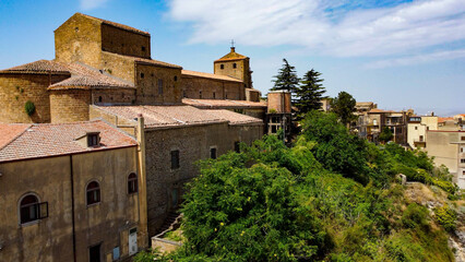 aerial pictures made with a dji mini 4 pro drone over Calascibetta, Sicily, Italy.