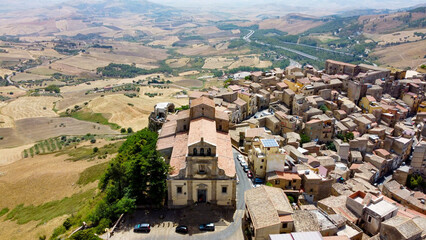 aerial pictures made with a dji mini 4 pro drone over Calascibetta, Sicily, Italy.