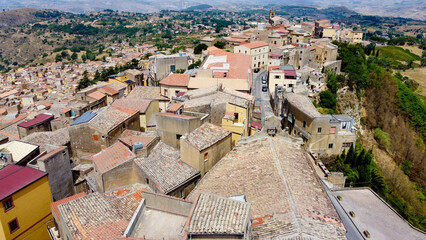aerial pictures made with a dji mini 4 pro drone over Calascibetta, Sicily, Italy.
