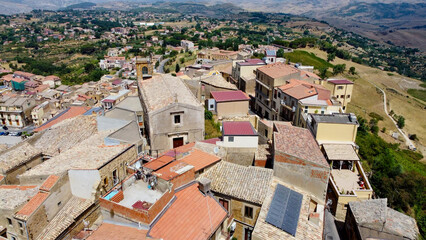 aerial pictures made with a dji mini 4 pro drone over Calascibetta, Sicily, Italy.