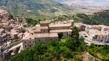 aerial pictures made with a dji mini 4 pro drone over Calascibetta, Sicily, Italy.