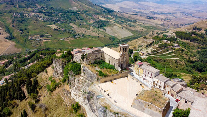 aerial pictures made with a dji mini 4 pro drone over Calascibetta, Sicily, Italy.