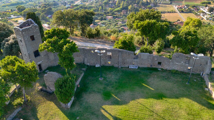 aerial pictures made with a dji mini 4 pro drone over Savello Castle, Albano Laziale, Lazio, Italy.