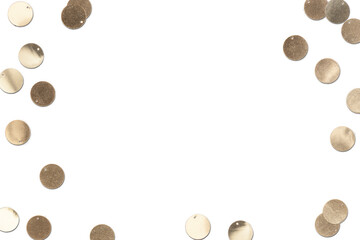 Gold confetti pattern frame png design space