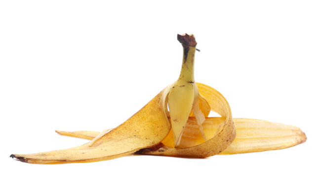 Banana peel isolated on white background