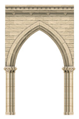 Stone beige antique gothic castle or temple arch