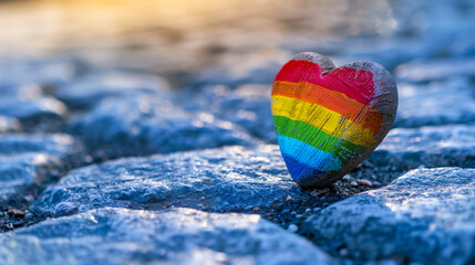 Heart-Shaped Rainbow Symbol for LGBT Pride Month
