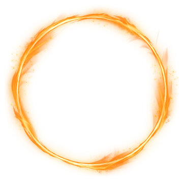Png retro orange circle fire frame