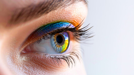 LGBTQ Pride Represented in Woman’s Multicolored Iris

