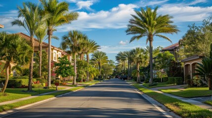 Fototapeta na wymiar beautiful photography of Florida residential neighborhood, featured in national geographic magazine, professional, capture the beauty 