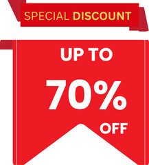 Special discount up to 70 % off on the red banner.