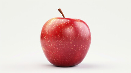 one red apple isolated on a white background