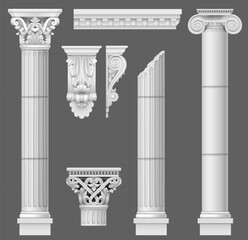 Set of old classical columns