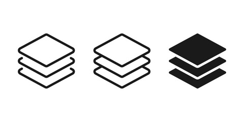 Layers icon. Layer line and flat icon set. Layer sign. Layout icon.