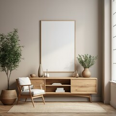 Modern Interior Design: Wall Poster Mockup in House Setting