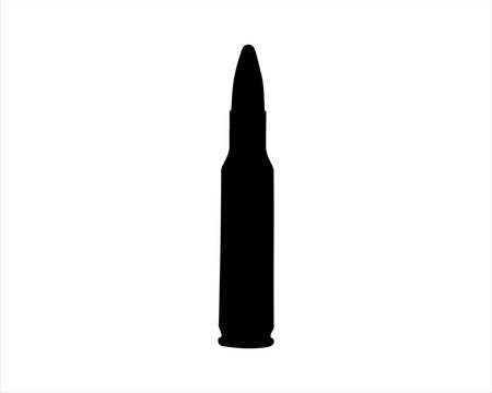 recommend clip art: Sniper bullet silhouette vector on white background