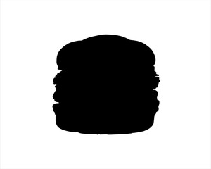 Fast food burger silhouette vector illustration on white background