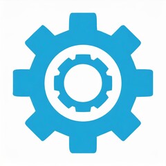 gear icon on blue