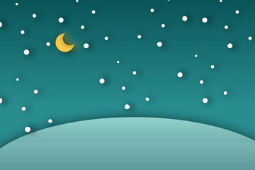 Christmas background in winter with snow falling