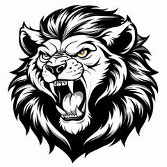 Lion head tattoo vector illustration 