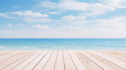 Beautiful beach with a wooden pier and azure water in the Maldives, islands. Beautiful landscape,...