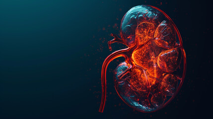 kidneys and disease medical illustration 3d illustration, - obrazy, fototapety, plakaty