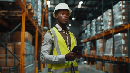 Warehouse Worker Conducting Inspection