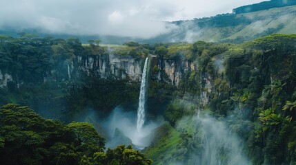 View of Tamasopo falls surrounded by nature in the beautiful