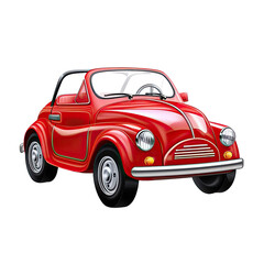 A red car, isolated on transparent background. Generative AI