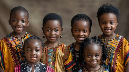 Smiles of Unity: Children Embrace Diversity in Harmony. Concept Unity in Diversity, Children's Portraits, Cultural Harmony, Smiling Faces