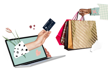 Cashless online shopping png in the new normal with contactless delivery