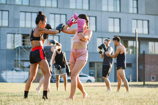 Muay Thai Sparring Session in Urban Setting