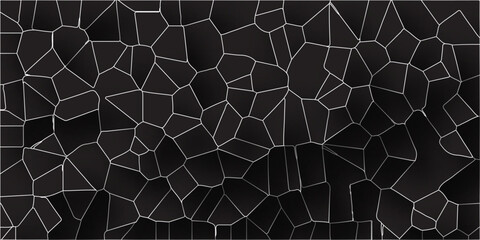 Abstract broken glass quartz, geometric retro tiles pattern, voronoi diagram crystalize vintage vector background.