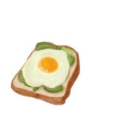 fried egg with toast and tomato