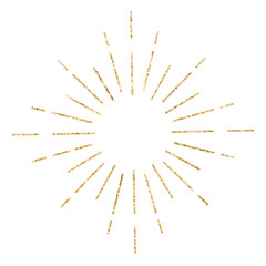 Gold sunburst png sticker, transparent background