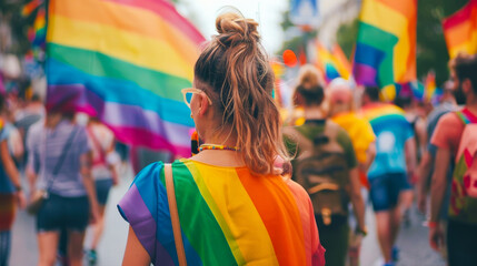 Focused Portrait of Transgender at LGBT Pride Event
