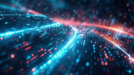 Obraz premium Futuristic Abstract tech background with digital waves