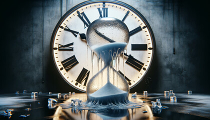 Melting Ice Timepiece Urgency Symbol