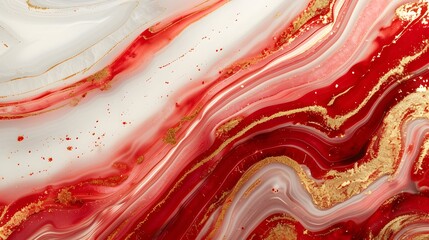 Abstract exclusive red paint with a hint of gold wallpaper. Detailed stroke of paint.