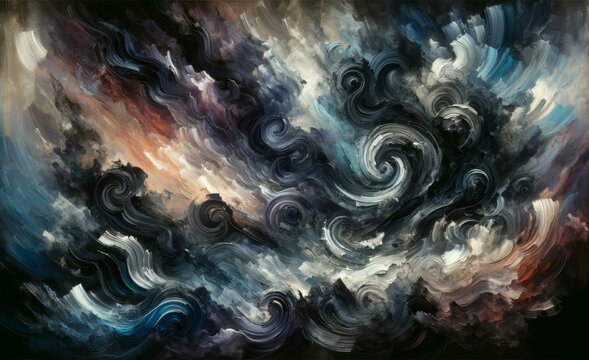 Abstract Swirls Painting Expressing Depression