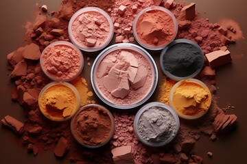 Composition of cosmetic powders 