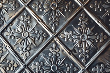 Ornate Vintage Metal Ceiling Tiles