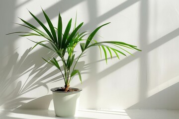 Clean Modern Space with Plant Shadows