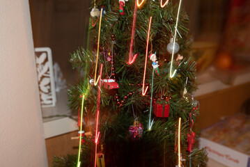 Christmas tree with light trails