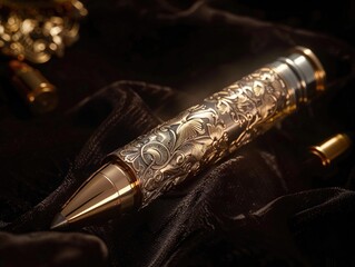 Crafted Bullet Under Spotlight Luxury Meets Artistry