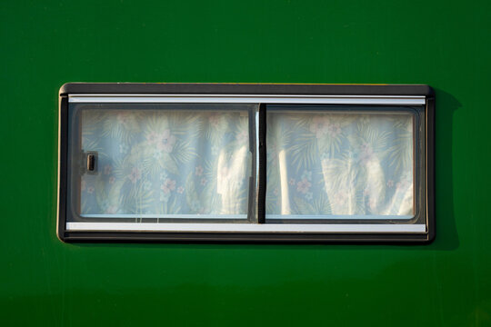 Green Camper Van Window