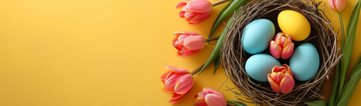 Easter eggs banner