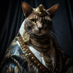 Cat dressed in royal clothes