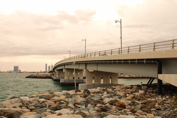 A bridge over water