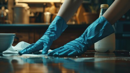 Professional Cleaning Service at Work in Restaurant